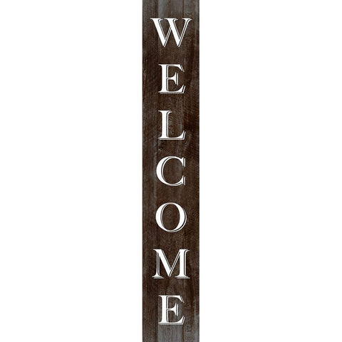 Welcome Black Modern Wood Framed Art Print with Double Matting by CAD Designs