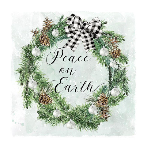 Peace on Earth Black Ornate Wood Framed Art Print with Double Matting by Robinson, Carol
