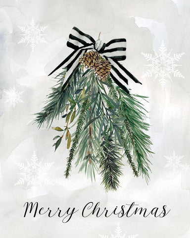 Sprig of Christmas Time White Modern Wood Framed Art Print with Double Matting by Robinson, Carol