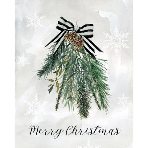 Sprig of Christmas Time Black Modern Wood Framed Art Print with Double Matting by Robinson, Carol