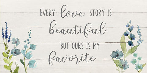 Love Story White Modern Wood Framed Art Print with Double Matting by Robinson, Carol