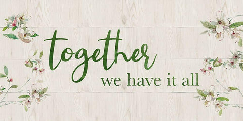 Together White Modern Wood Framed Art Print with Double Matting by Robinson, Carol