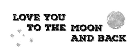 To the Moon and Back Black Ornate Wood Framed Art Print with Double Matting by CAD Designs