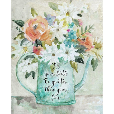 Daisy Pitcher Bouquet Black Modern Wood Framed Art Print with Double Matting by Robinson, Carol