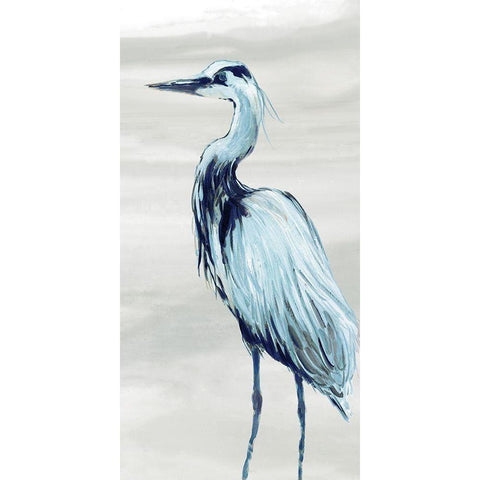 By the Sea Crane II White Modern Wood Framed Art Print by Robinson, Carol