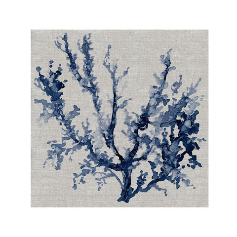 Linen Sea Coral III Black Modern Wood Framed Art Print by Robinson, Carol