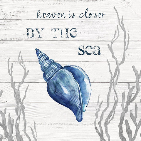 By the Sea White Modern Wood Framed Art Print by Robinson, Carol