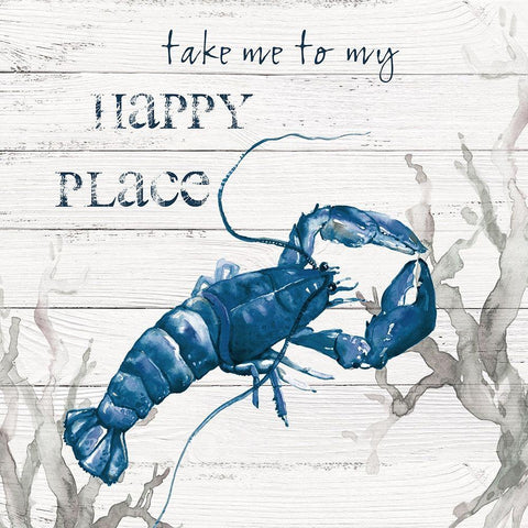 Happy Place Black Ornate Wood Framed Art Print with Double Matting by Robinson, Carol