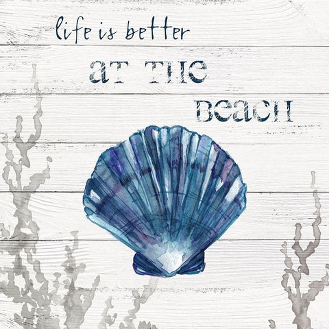 Better at the Beach Black Modern Wood Framed Art Print by Robinson, Carol