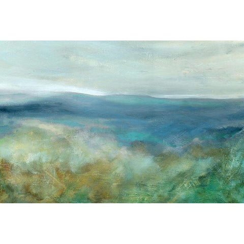 Blue Mountain Overlook White Modern Wood Framed Art Print by Robinson, Carol