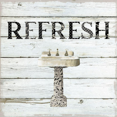 Refresh Sink White Modern Wood Framed Art Print by Robinson, Carol