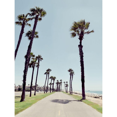 Path to Huntington Beach Black Modern Wood Framed Art Print by Carpentieri, Natalie