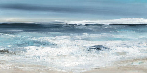 Long Beach White Modern Wood Framed Art Print with Double Matting by Robinson, Carol