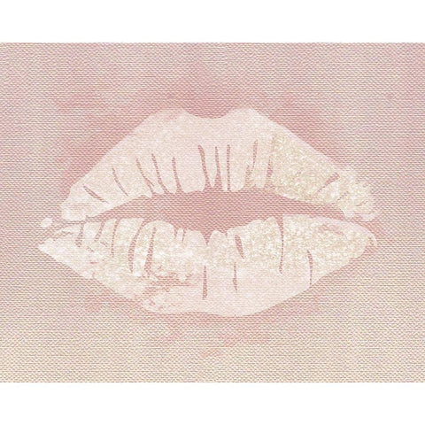 Glitter Lips White Modern Wood Framed Art Print by Carpentieri, Natalie