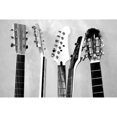 Guitar Head II Black Modern Wood Framed Art Print with Double Matting by Craven, Katrina