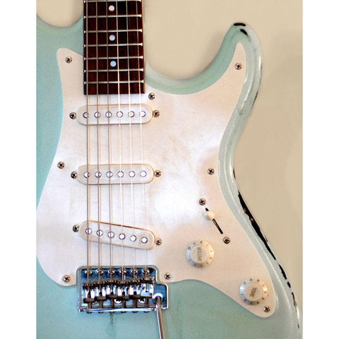 Electric Guitar White Modern Wood Framed Art Print by Craven, Katrina