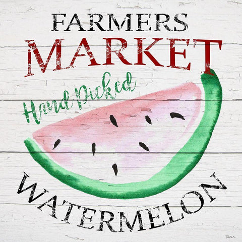 Farmers Market Watermelon Black Ornate Wood Framed Art Print with Double Matting by Craven, Katrina