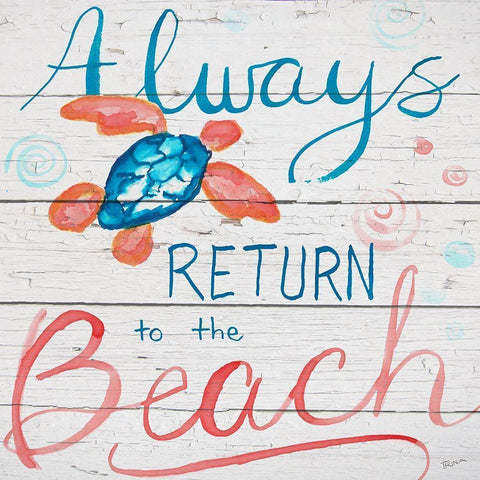 Always Return to the Beach White Modern Wood Framed Art Print by Craven, Katrina