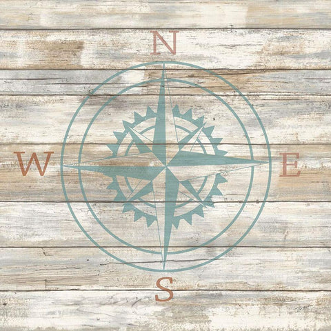 Compass Gold Ornate Wood Framed Art Print with Double Matting by Craven, Katrina