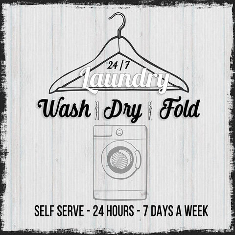 24/7 Laundry White Modern Wood Framed Art Print with Double Matting by Jill, Susan