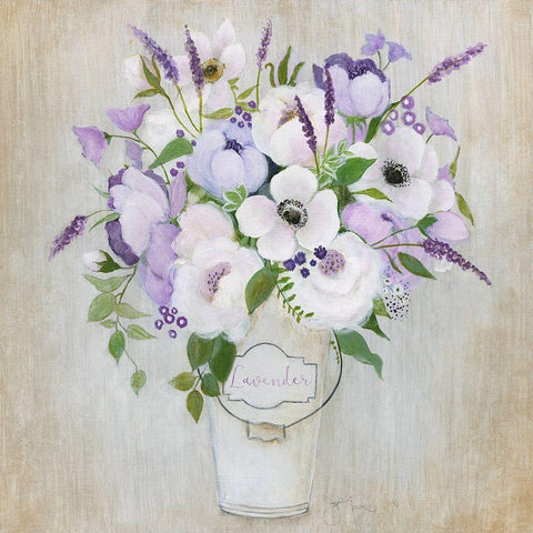 Lovely Lavender White Modern Wood Framed Art Print by Tava Studios