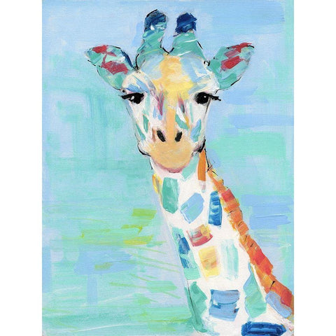 Cool Giraffe Black Modern Wood Framed Art Print with Double Matting by Swatland, Sally