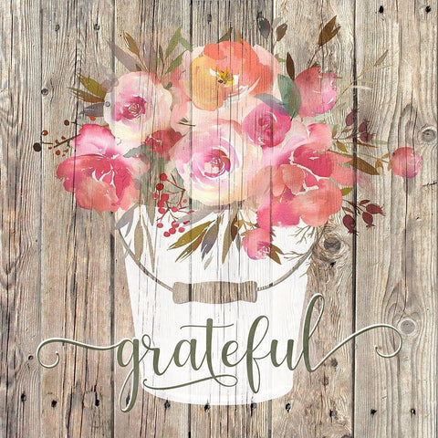 Grateful Bouquet Black Ornate Wood Framed Art Print with Double Matting by Donovan, Kelly