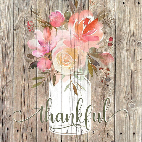 Thankful Bouquet White Modern Wood Framed Art Print by Donovan, Kelly