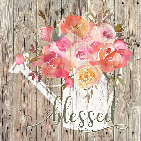 Blessed Bouquet Black Modern Wood Framed Art Print with Double Matting by Donovan, Kelly