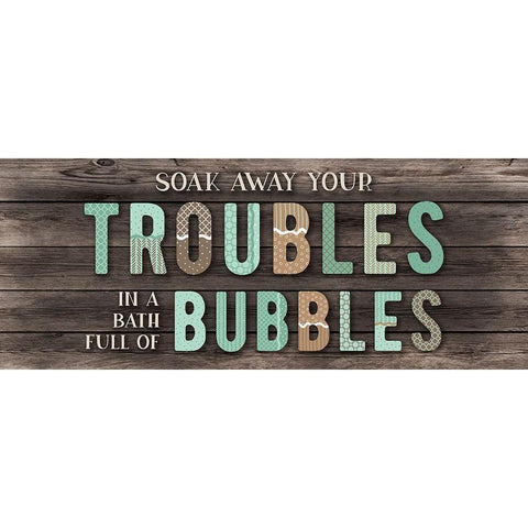 Troubles Bubbles White Modern Wood Framed Art Print by CAD Designs