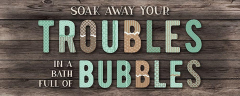 Troubles Bubbles White Modern Wood Framed Art Print with Double Matting by CAD Designs