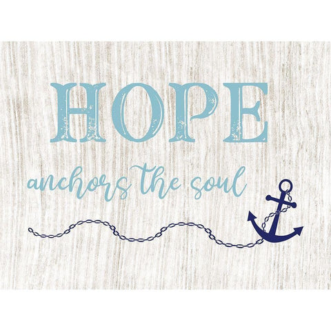 Hope Anchors Gold Ornate Wood Framed Art Print with Double Matting by CAD Designs
