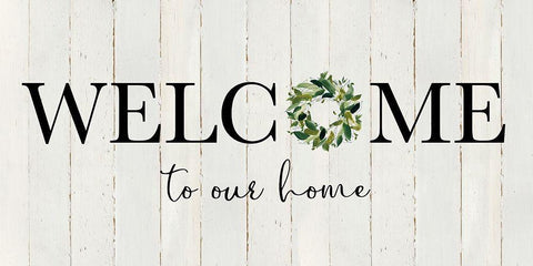 Welcome to our Home Black Ornate Wood Framed Art Print with Double Matting by Robinson, Carol