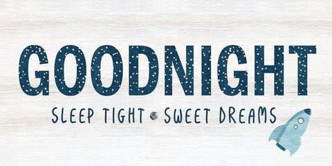 Sleep Tight Sweet Dreams White Modern Wood Framed Art Print with Double Matting by Carpentieri, Natalie