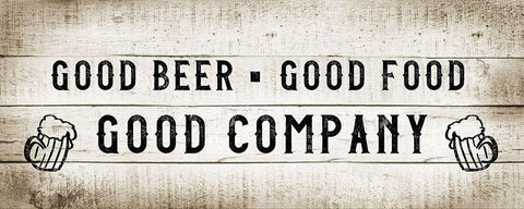 Good Company White Modern Wood Framed Art Print with Double Matting by CAD Designs