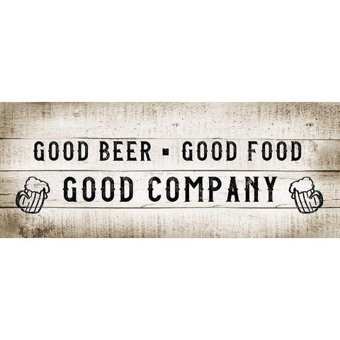 Good Company White Modern Wood Framed Art Print by CAD Designs