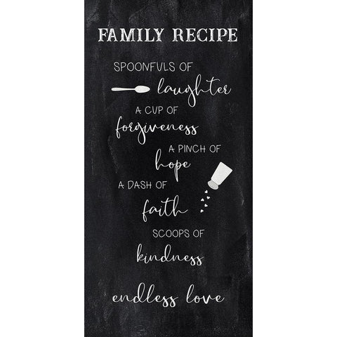 Family Recipe Black Modern Wood Framed Art Print with Double Matting by Robinson, Carol