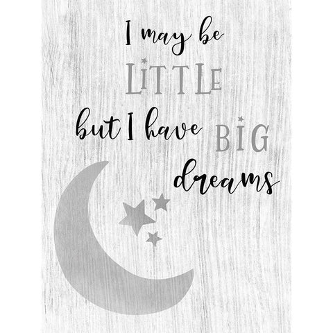 Big Dreams White Modern Wood Framed Art Print by CAD Designs