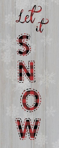 Let it Snow Black Ornate Wood Framed Art Print with Double Matting by CAD Designs