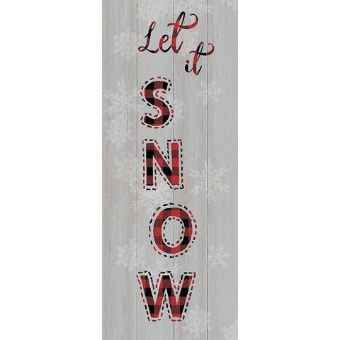 Let it Snow Black Modern Wood Framed Art Print by CAD Designs