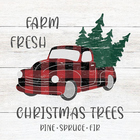 Farm Fresh Holidays White Modern Wood Framed Art Print with Double Matting by CAD Designs