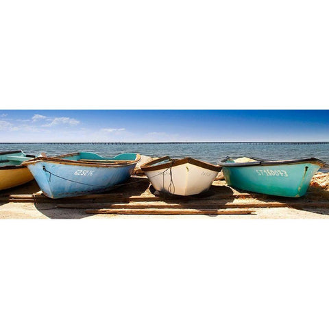 Breakwater Boats Gold Ornate Wood Framed Art Print with Double Matting by Karlsson, Per