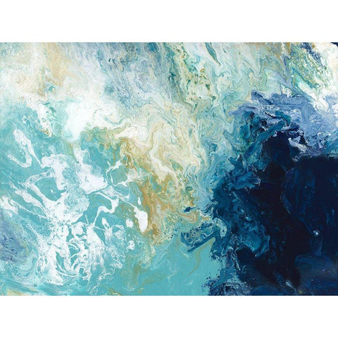 Ocean Flow Black Modern Wood Framed Art Print with Double Matting by Robinson, Carol