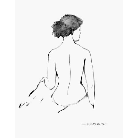 Sketchy Silhouette II Black Modern Wood Framed Art Print with Double Matting by Orme, E. Anthony