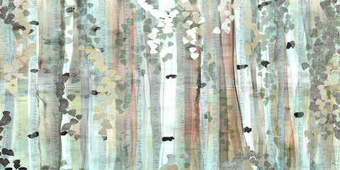 Spring Birch Meadow White Modern Wood Framed Art Print with Double Matting by Jill, Susan