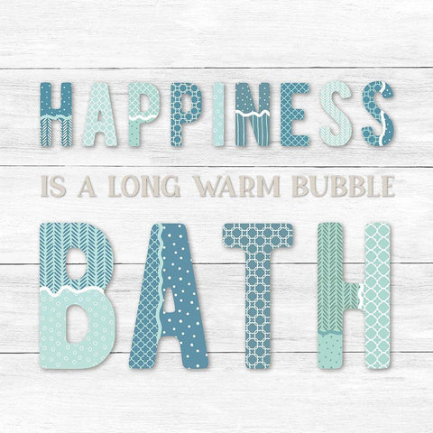 Bubble Bath I White Modern Wood Framed Art Print with Double Matting by CAD Designs