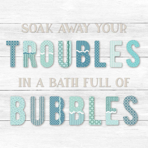 Bubble Bath II Black Modern Wood Framed Art Print with Double Matting by CAD Designs