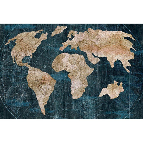 Industrial Map Black Modern Wood Framed Art Print by CAD Designs