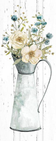 Farmhouse Flower Bouquet II Black Ornate Wood Framed Art Print with Double Matting by Robinson, Carol