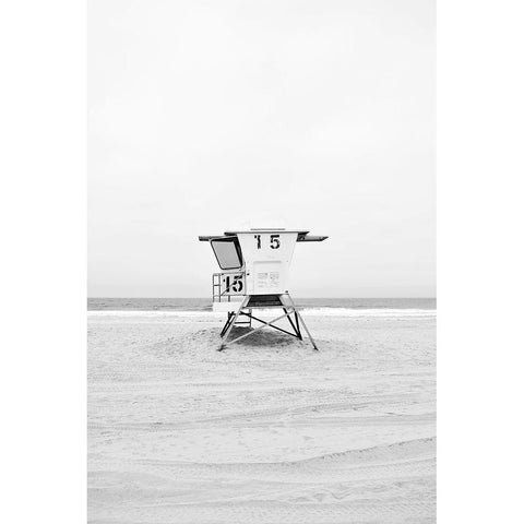 Mission Beach Black Modern Wood Framed Art Print by Carpentieri, Natalie